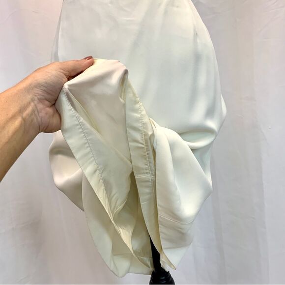 VALENTINO light cream ivory white vintage pencil skirt Sz 48 - Picture 6 of 12
